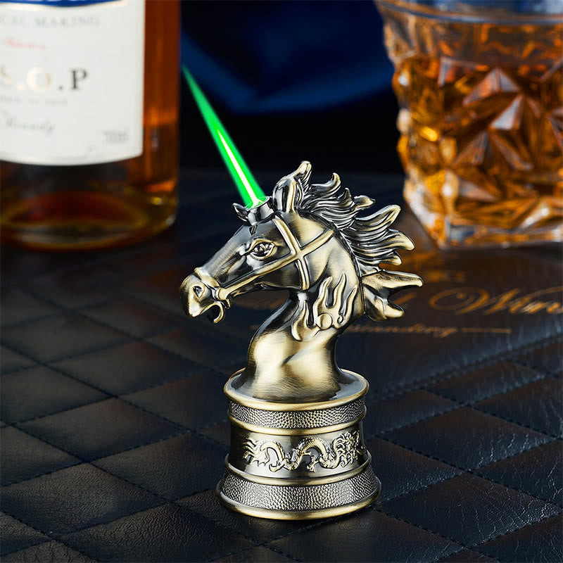 Briquet à butane coupe-vent en forme de tête de cheval - Bronze - image 0