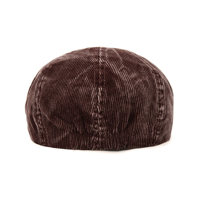 Béret gavroche en velours côtelé uni d'inspiration rétro - image 6