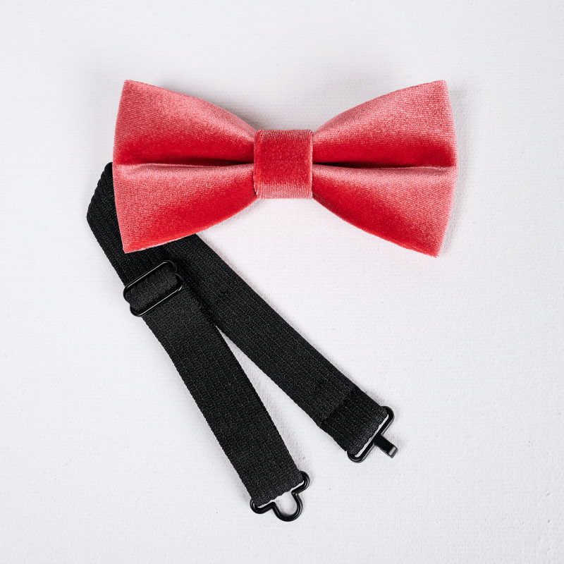 Nœud papillon en velours uni carmin pour homme