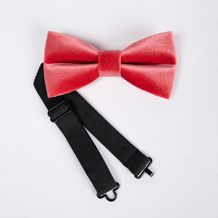 Nœud papillon en velours uni carmin pour homme