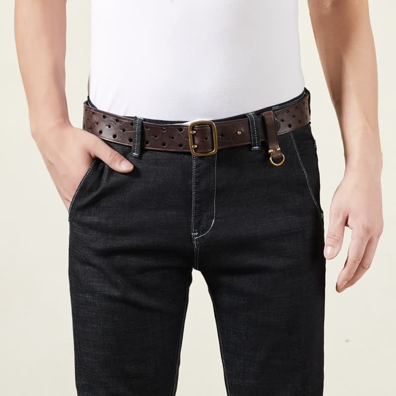 Ceinture de travail robuste en cuir à double boucle, style robuste - image 1