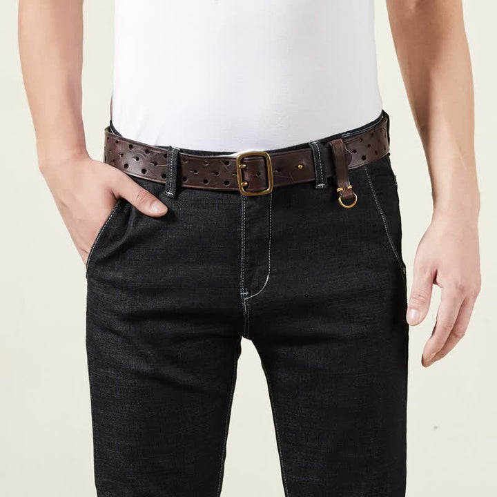 Ceinture de travail robuste en cuir à double boucle, style robuste - image 1