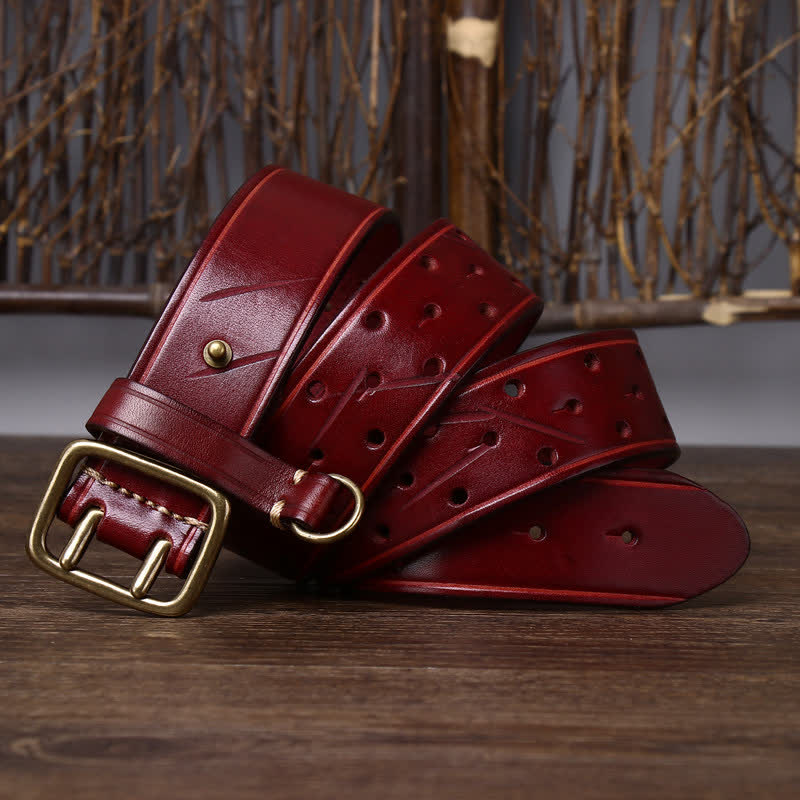 Ceinture de travail robuste en cuir à double boucle, style robuste - image 7