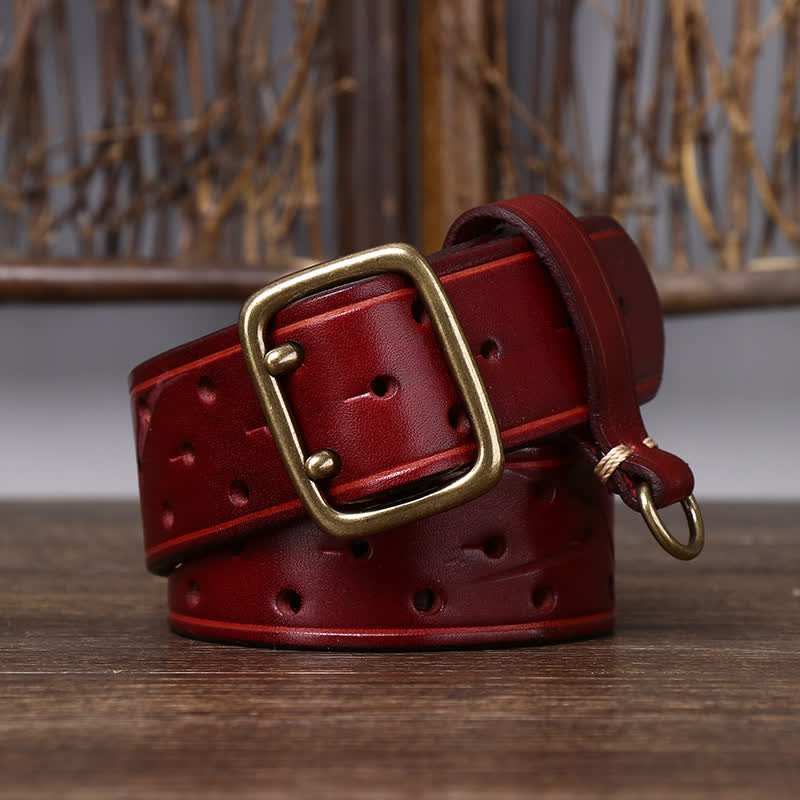 Ceinture de travail robuste en cuir à double boucle, style robuste - image 8