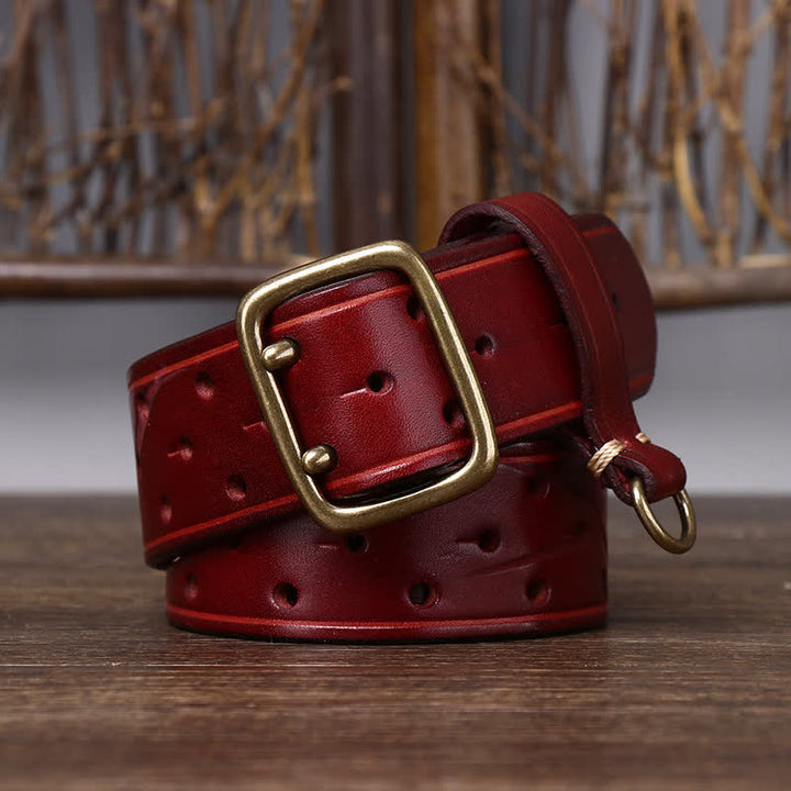 Ceinture de travail robuste en cuir à double boucle, style robuste - image 8