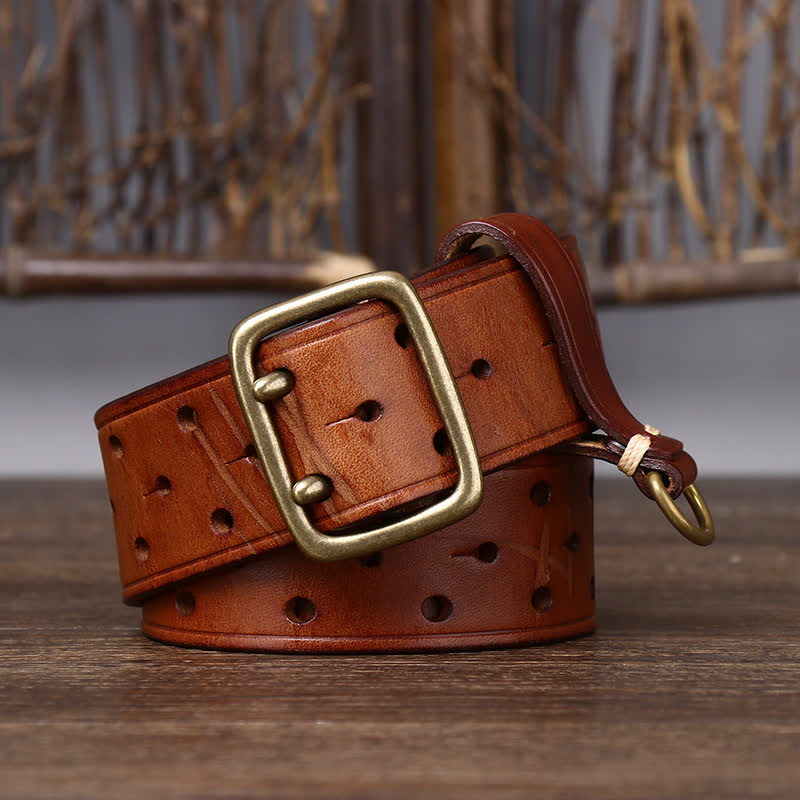 Ceinture de travail robuste en cuir à double boucle, style robuste - image 11