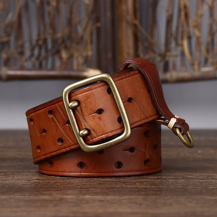 Ceinture de travail robuste en cuir à double boucle, style robuste - image 11