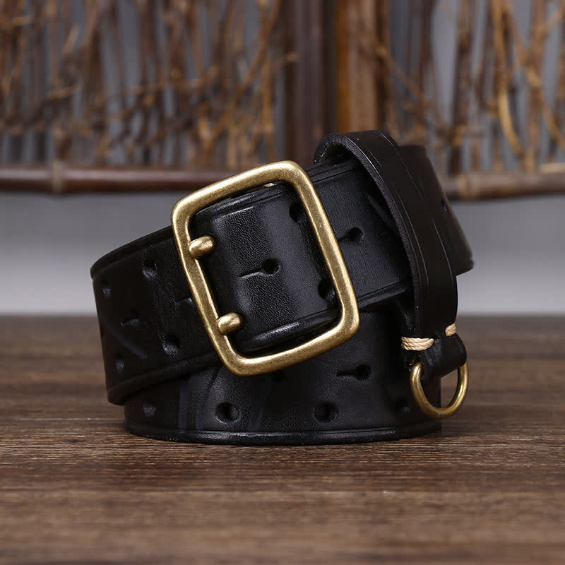 Ceinture de travail robuste en cuir à double boucle, style robuste - image 14
