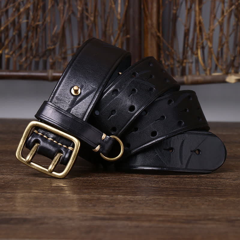 Ceinture de travail robuste en cuir à double boucle, style robuste - image 13