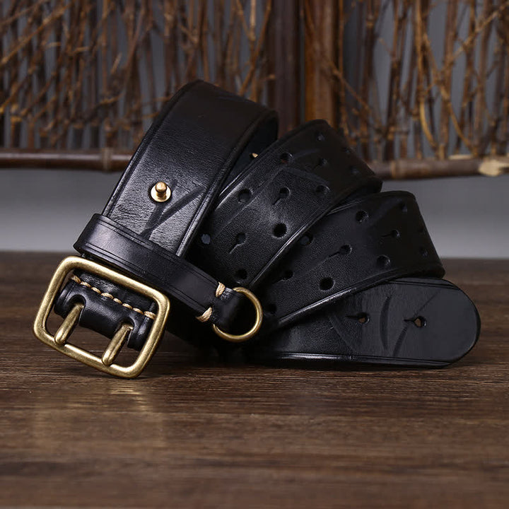 Ceinture de travail robuste en cuir à double boucle, style robuste - image 13