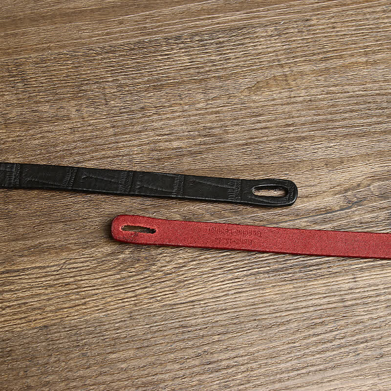 Ceinture à nœud en cuir embossé crocodile, nouée à la main, pour femme - image 2