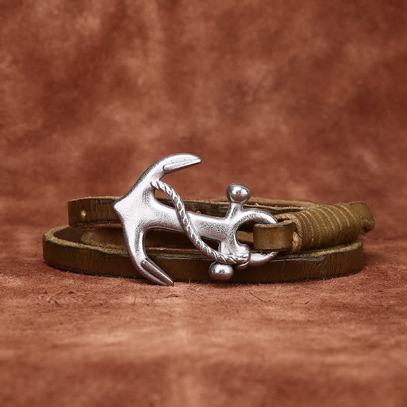 Ceinture étroite en cuir pour femme avec boucle vintage à motif d'ancre nautique - image 21