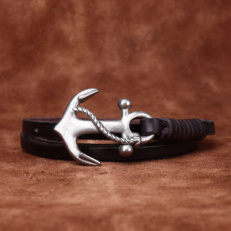 Ceinture étroite en cuir pour femme avec boucle vintage à motif d'ancre nautique - image 9