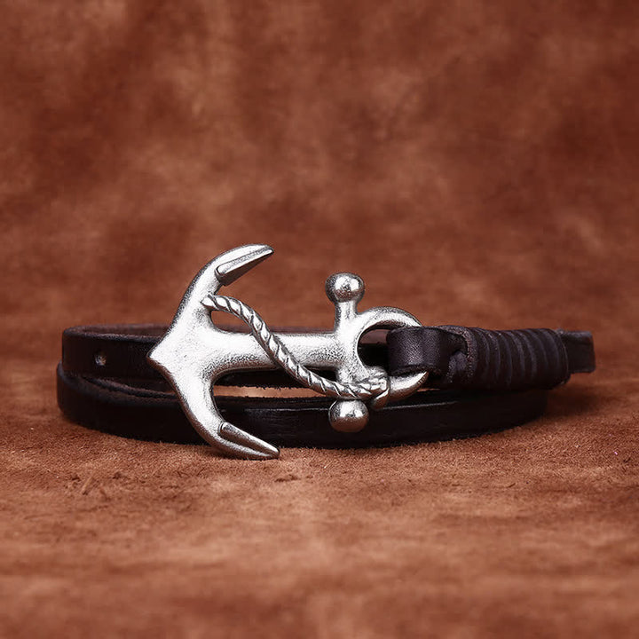 Ceinture étroite en cuir pour femme avec boucle vintage à motif d'ancre nautique - image 9