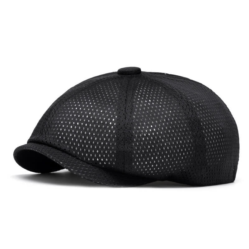 Béret d'été intemporel en maille respirante unie - Noir - M (22"-22 7/8") - image 8