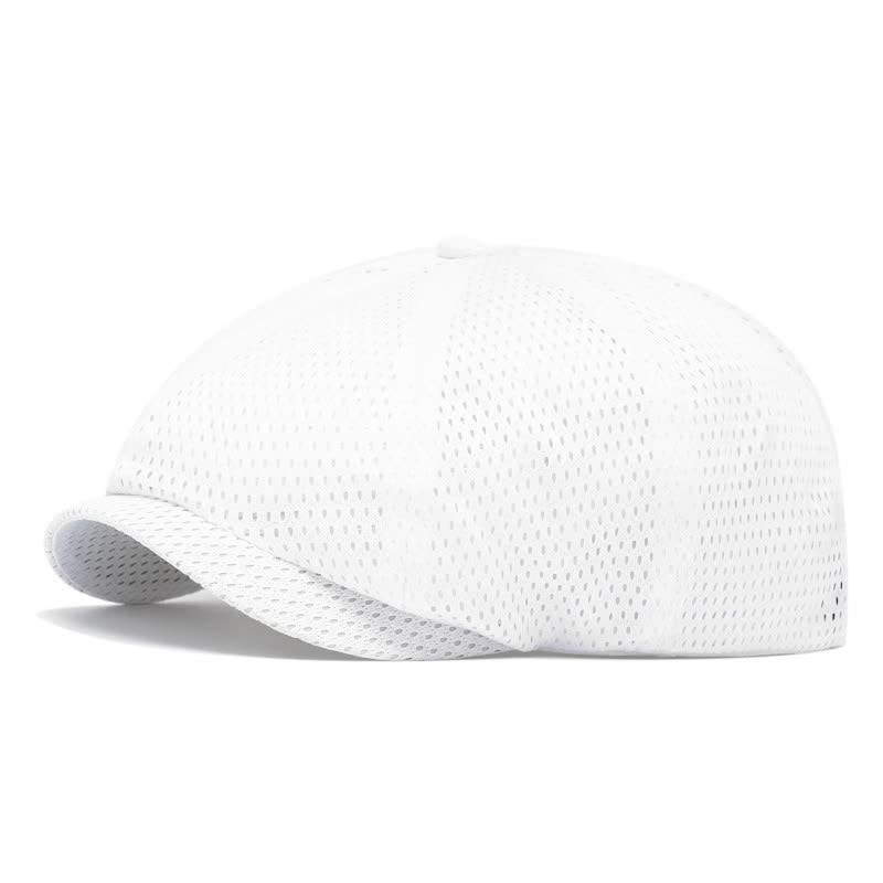 Béret d'été intemporel en maille respirante unie - Blanc - M (22"-22 7/8") - image 10