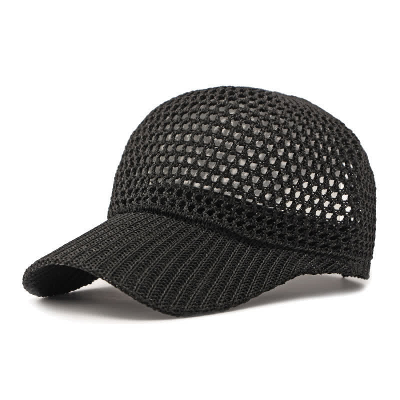 Casquette de baseball d'été classique, légère et décontractée en maille - Noir - M (22"-22 7/8") - image 6