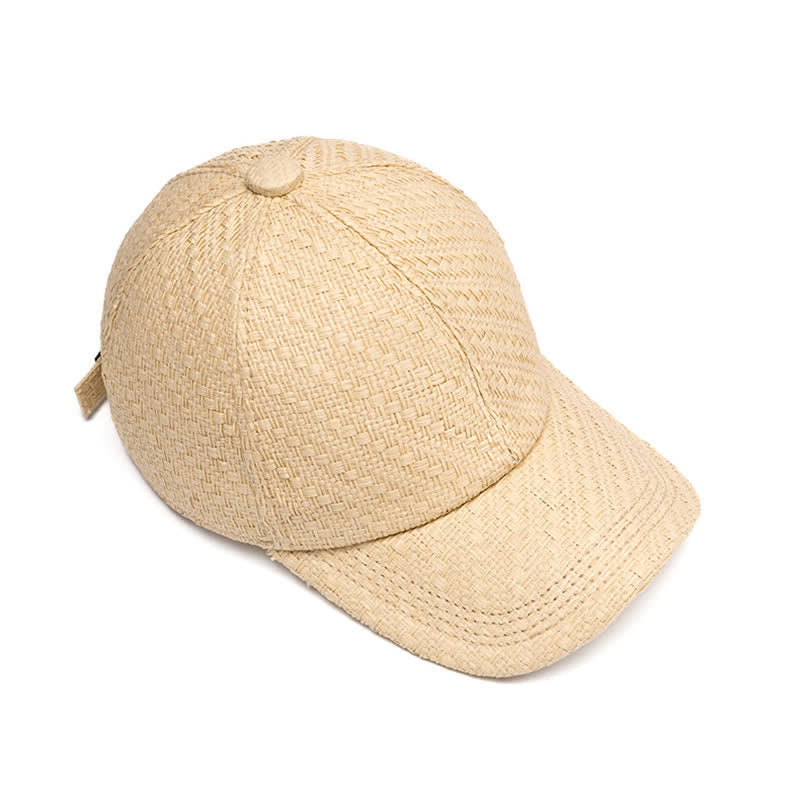 Casquette de baseball en paille tressée couleur naturelle pour l'été - image 4