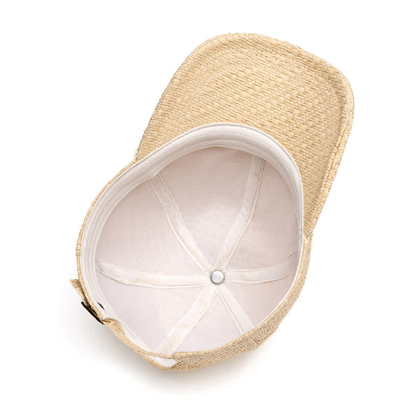 Casquette de baseball en paille tressée couleur naturelle pour l'été - image 7