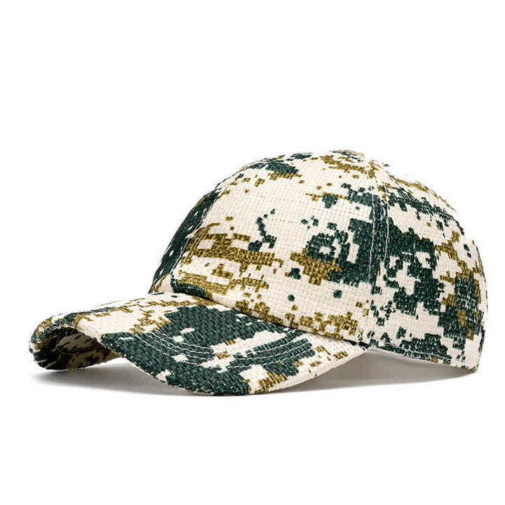 Casquette de baseball en paille tressée couleur naturelle pour l'été - Camouflage vert - Réglable (22"-24") - image 11