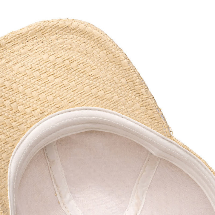 Casquette de baseball en paille tressée couleur naturelle pour l'été - image 3