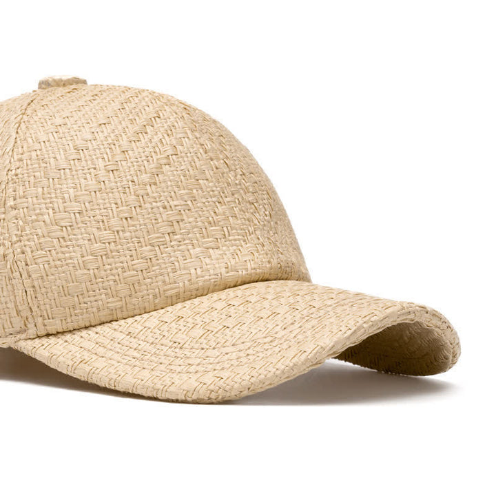 Casquette de baseball en paille tressée couleur naturelle pour l'été - image 1