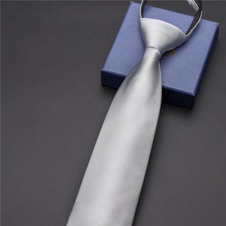 Cravate imprimée vintage pour homme avec pince à cravate sculptée - Style n° 9 - Argent - image 12