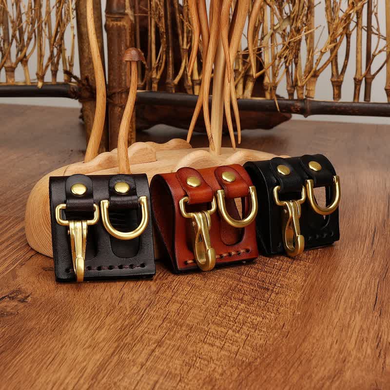 Porte-clés en cuir robuste avec anneau en D et passant de ceinture. - image 1