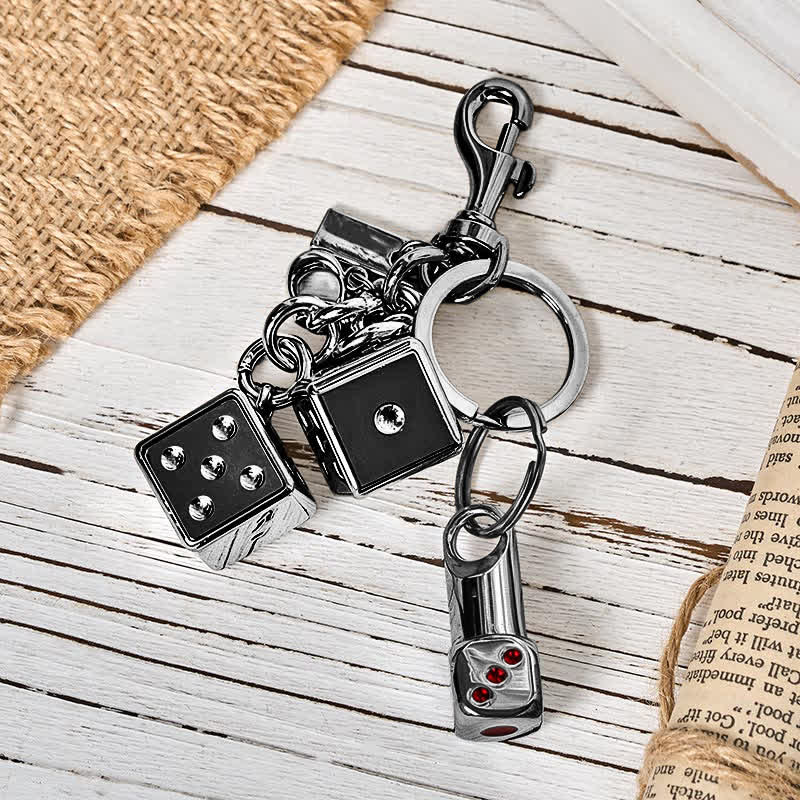 Briquet porte-clés de poche rechargeable en forme de mini-dés ludiques - Noir - image 7