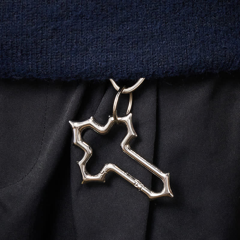 Briquet porte-clés briquet à pétrole double anneau en forme de croix - image 1