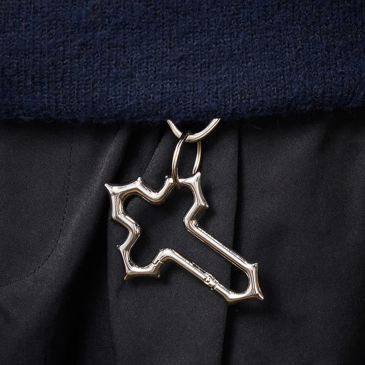 Briquet porte-clés briquet à pétrole double anneau en forme de croix - image 1