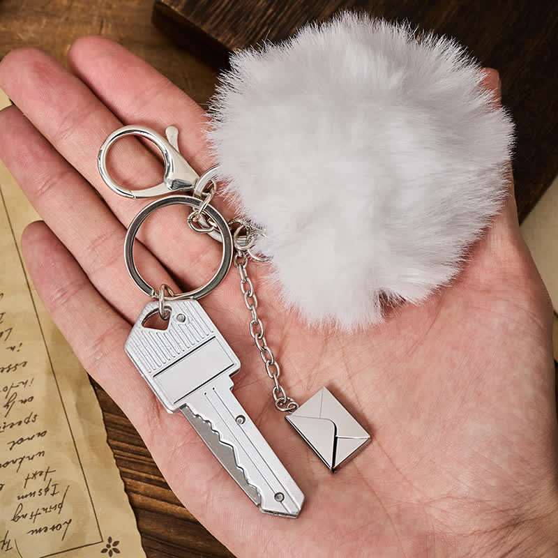 Couteau de poche en forme de clé, porte-clés enveloppe personnalisable - Argent - image 1
