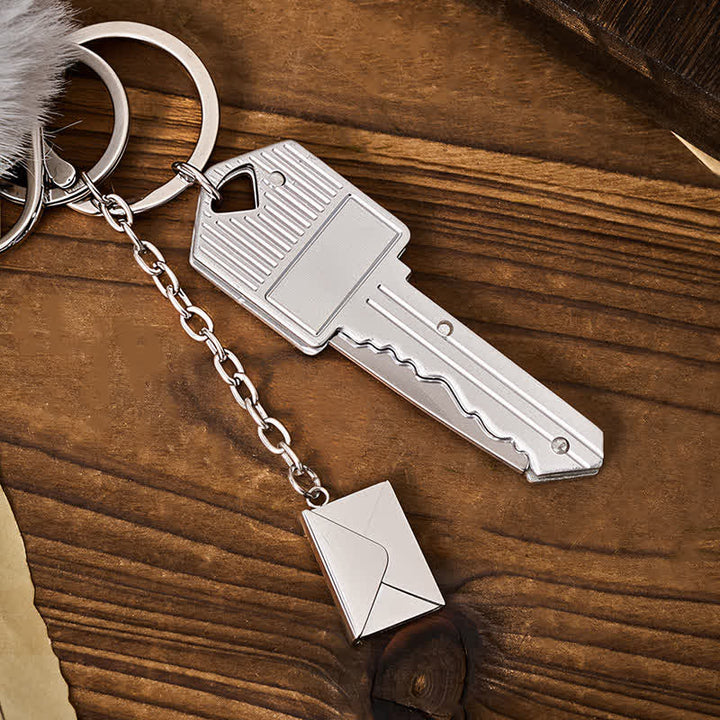 Couteau de poche en forme de clé, porte-clés enveloppe personnalisable - image 3
