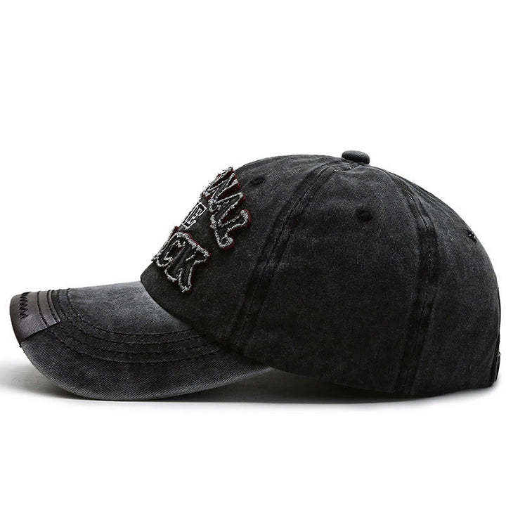 Casquette de baseball originale noire rétro à lettres contrastées brodées - image 1