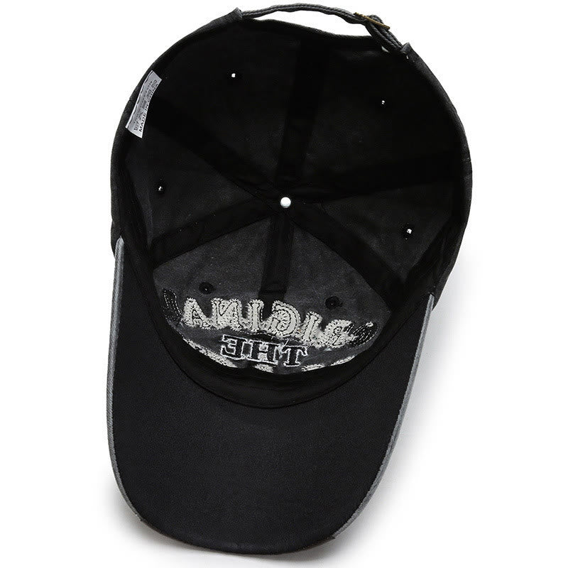 Casquette de baseball originale noire rétro à lettres contrastées brodées - image 4