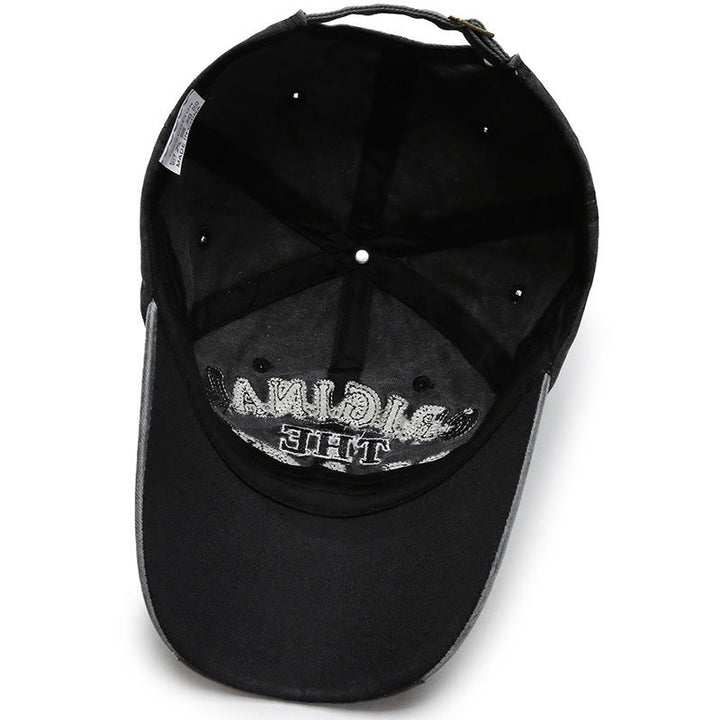 Casquette de baseball originale noire rétro à lettres contrastées brodées - image 4
