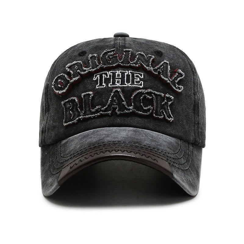 Casquette de baseball originale noire rétro à lettres contrastées brodées - image 2