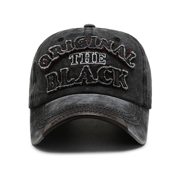 Casquette de baseball originale noire rétro à lettres contrastées brodées - image 2