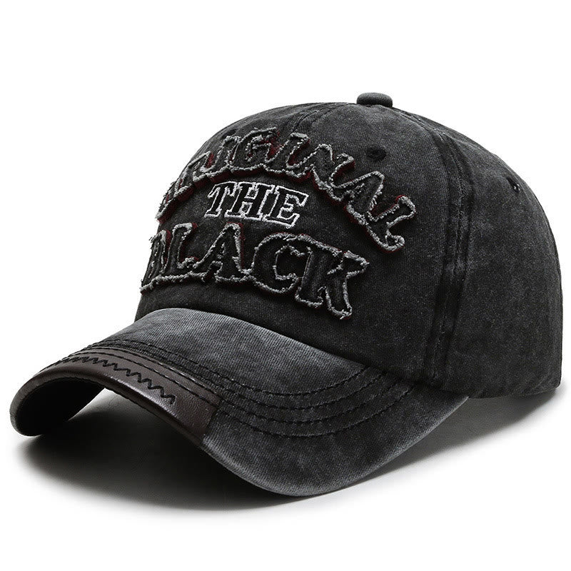 Casquette de baseball originale noire rétro à lettres contrastées brodées - Style n° 1 - Réglable (22''-23 5/8") - image 0