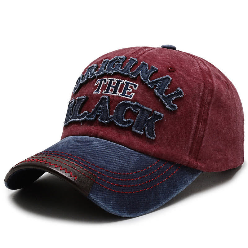 Casquette de baseball originale noire rétro à lettres contrastées brodées - Style n° 2 - Réglable (22''-23 5/8") - image 5