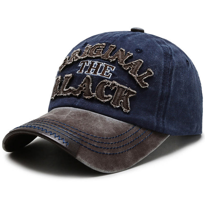 Casquette de baseball originale noire rétro à lettres contrastées brodées - Style n° 5 - Réglable (22''-23 5/8") - image 8