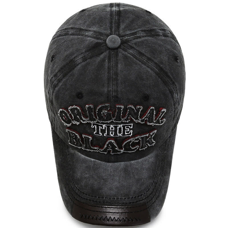 Casquette de baseball originale noire rétro à lettres contrastées brodées - image 3