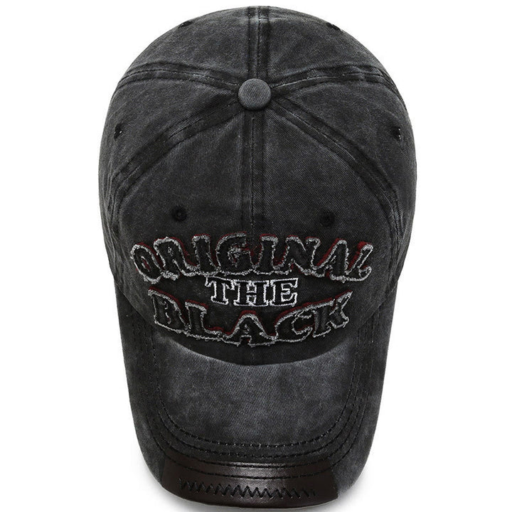 Casquette de baseball originale noire rétro à lettres contrastées brodées - image 3