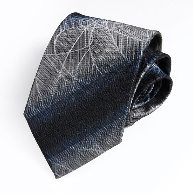 Cravate jacquard luxueuse à dégradé d'encre pour homme - Gris - image 0