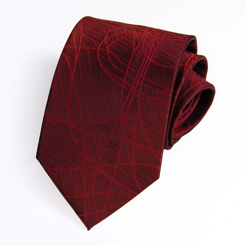 Cravate jacquard luxueuse à dégradé d'encre pour homme - Rouge - image 1
