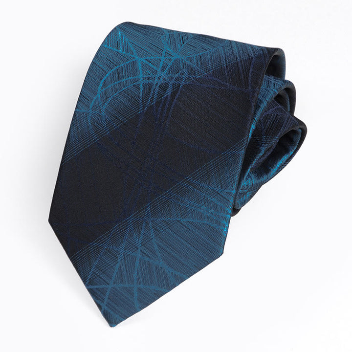Cravate jacquard luxueuse à dégradé d'encre pour homme - Bleu - image 2