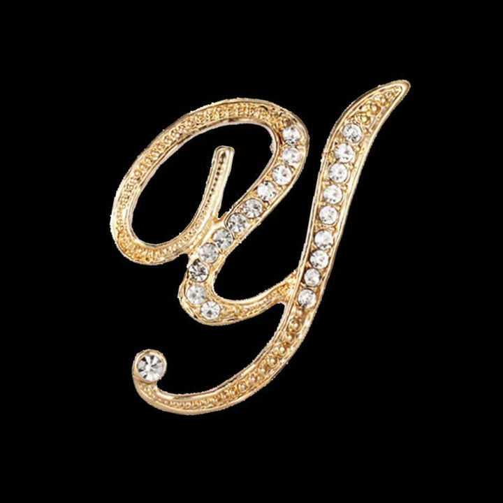 Broche initiale en or et argent incrustée de diamants - Doré - Y - image 22