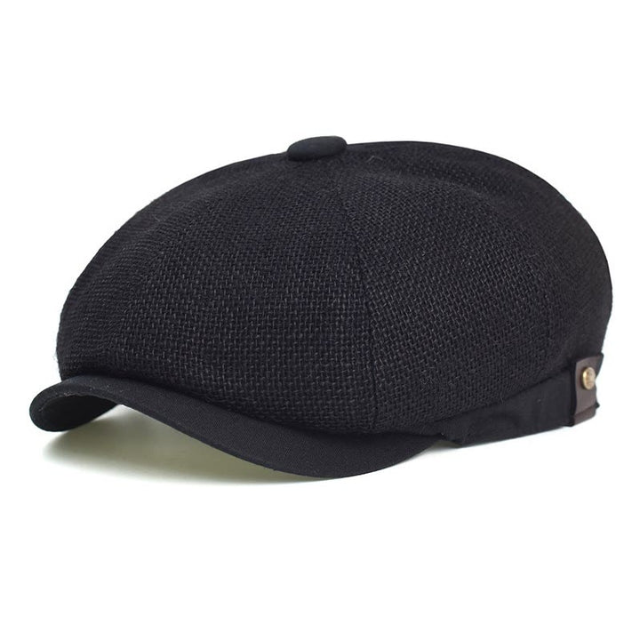 Béret octogonal respirant de style rétro britannique artistique - Noir - Réglable (environ 55 à 59 cm) - image 2