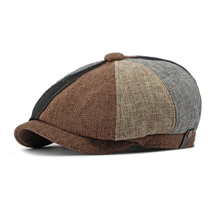 Béret d'été uni style rétro britannique - Blocage de couleur - Réglable (22"-24") - image 7