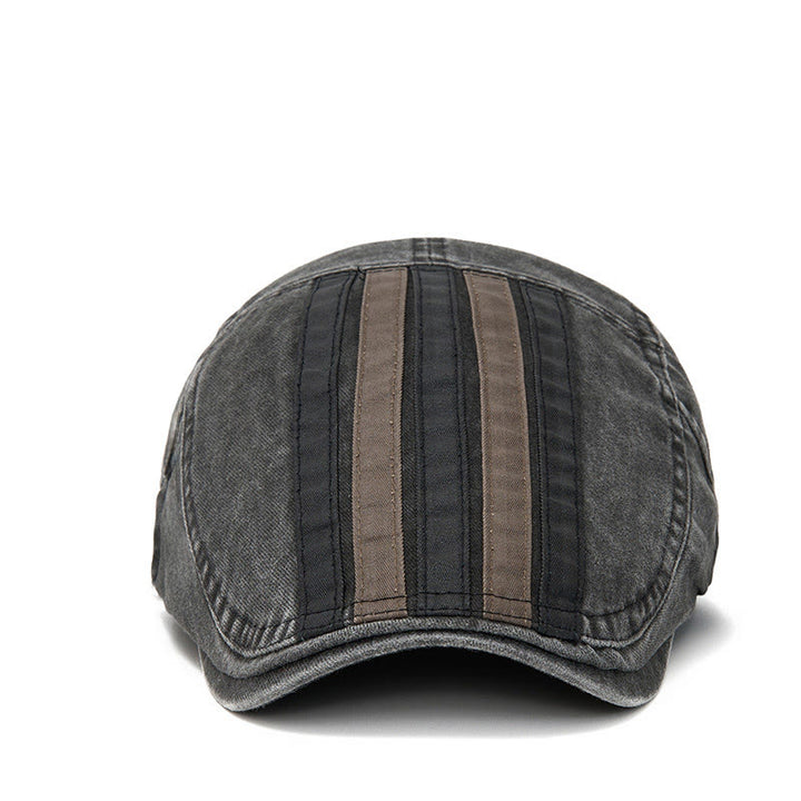 Béret patchwork rayé délavé style vintage été - image 1